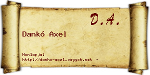 Dankó Axel névjegykártya